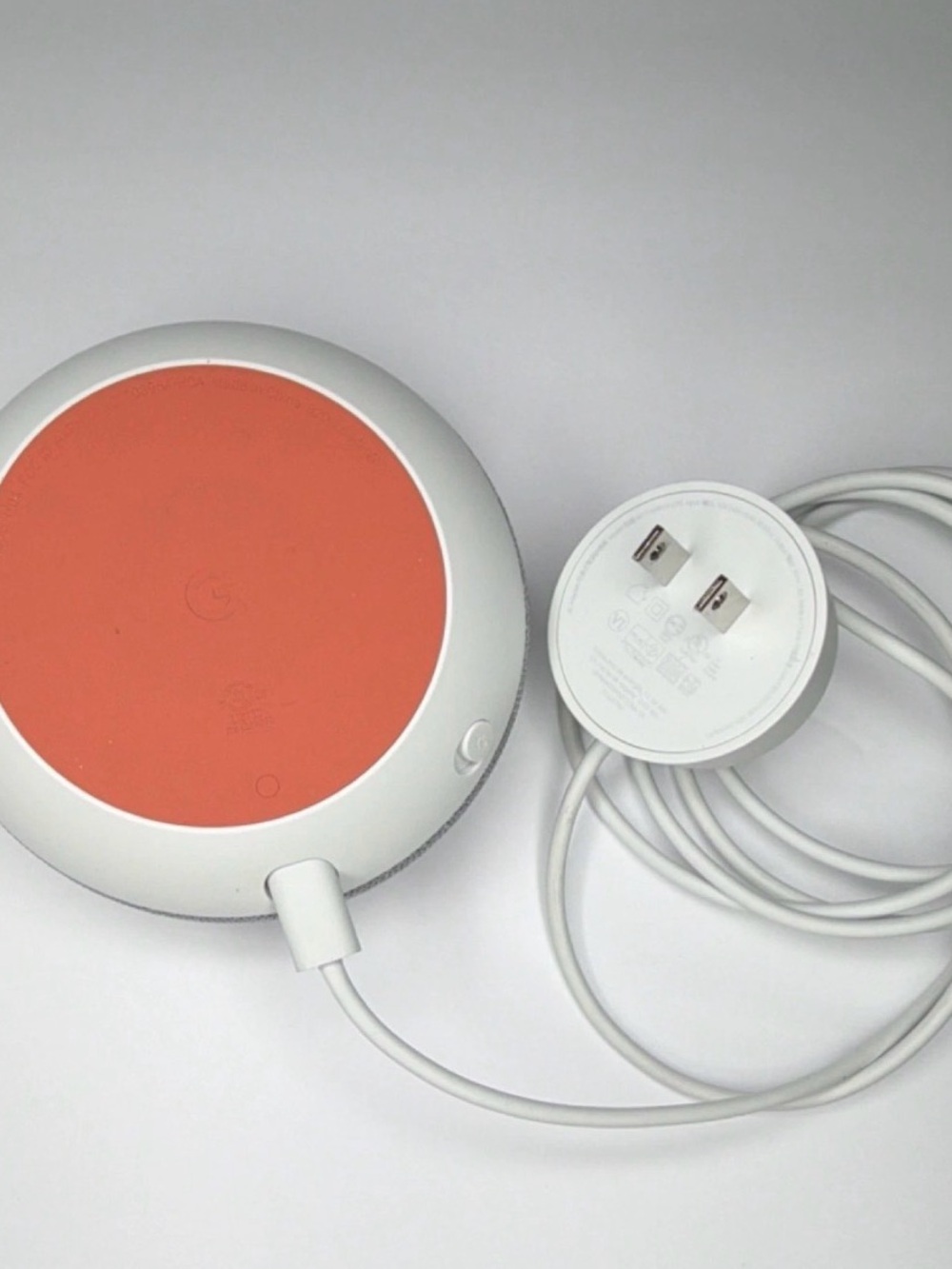 google Nest Mini Smart Speaker - Coral and White